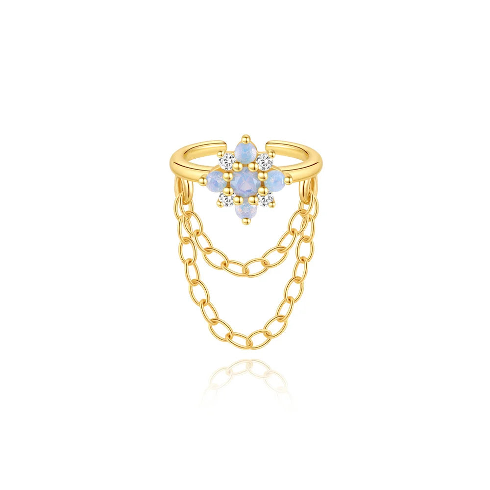 Roxi 925 Silver Zircon Clip Earrings - Double Layer, No piercing, Party Jewelry for women