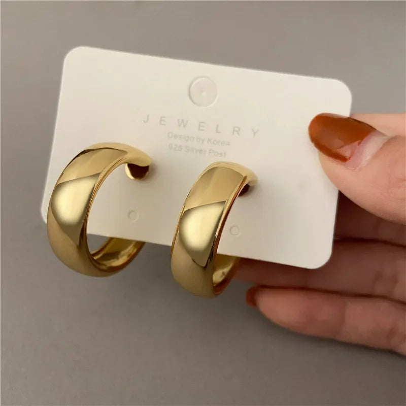 LATS Trendy Irregular Hoop Earrings - Stylish Geometric Design, Perfect for Everyday or Party Wear