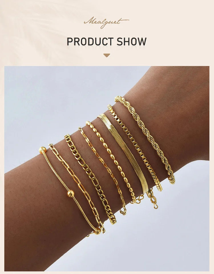 Everyday Luxury - Waterproof Gold Herringbone Bracelet