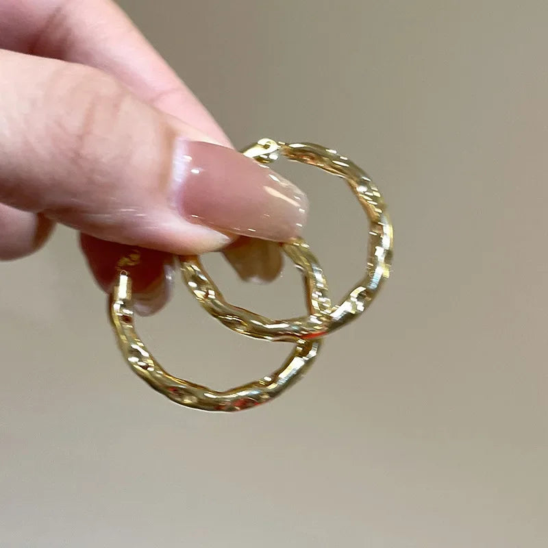 LATS Trendy Irregular Hoop Earrings - Stylish Geometric Design, Perfect for Everyday or Party Wear