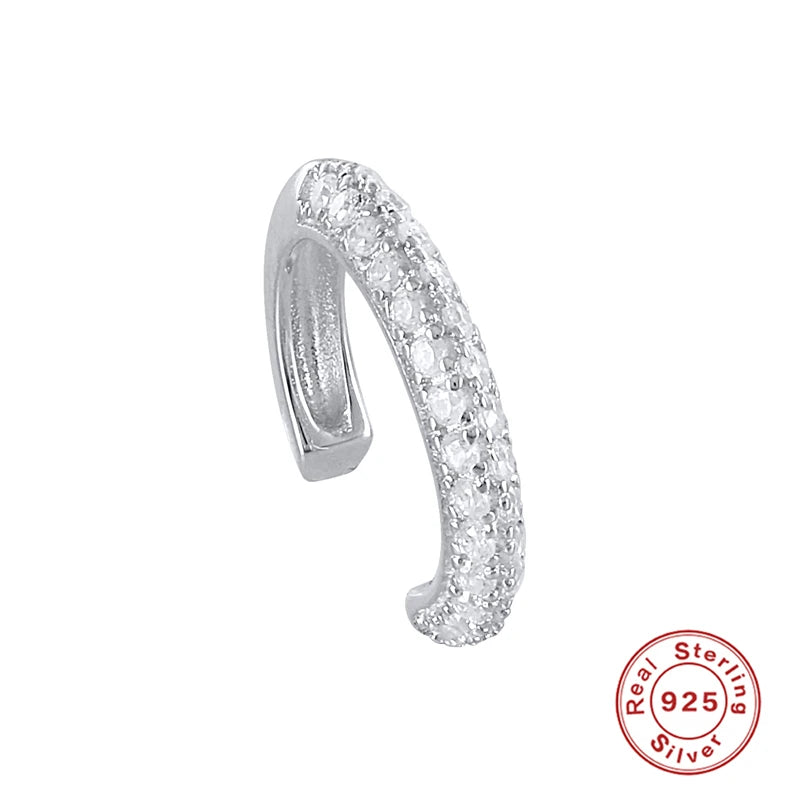 Roxi 925 Silver Zircon Clip Earrings - Double Layer, No piercing, Party Jewelry for women