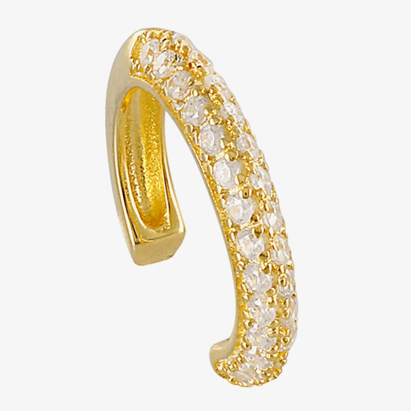 Roxi 925 Silver Zircon Clip Earrings - Double Layer, No piercing, Party Jewelry for women