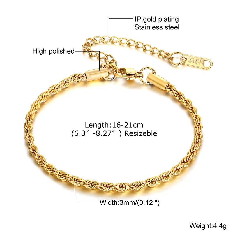 Everyday Luxury - Waterproof Gold Herringbone Bracelet