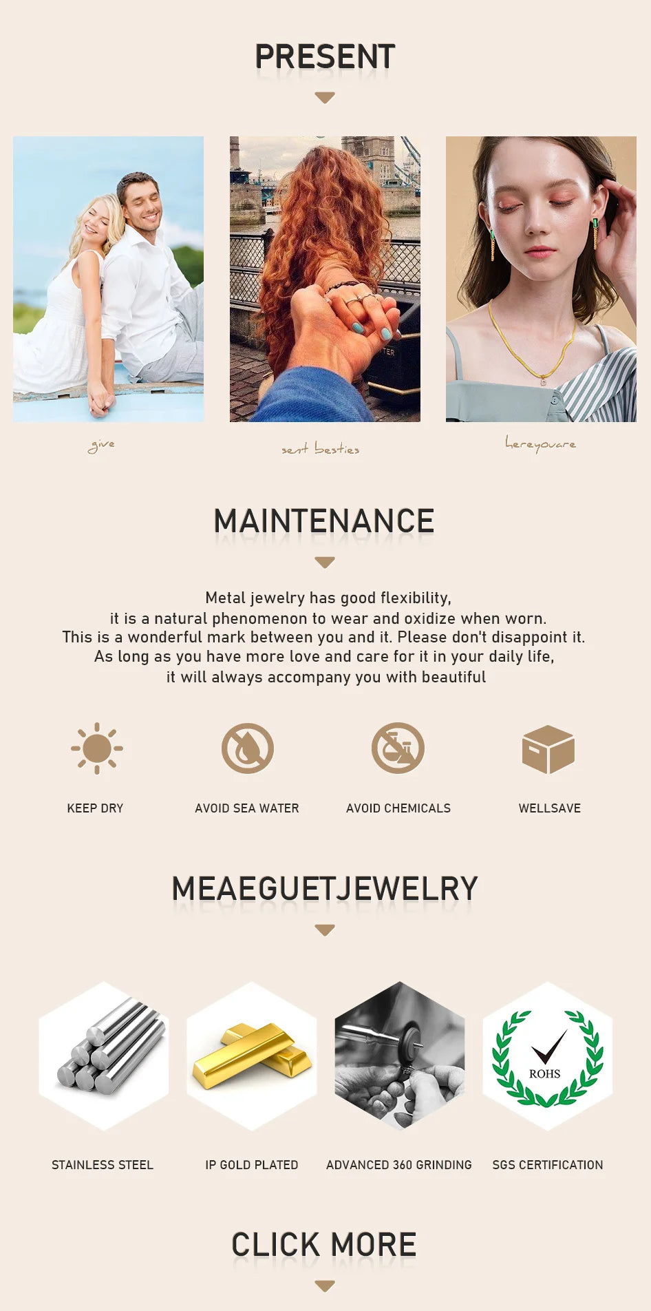 Everyday Luxury - Waterproof Gold Herringbone Bracelet